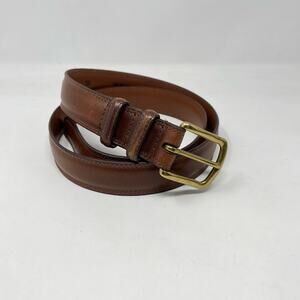 Torino Brown Leather Oil Waxhide Harness Belt Brass Buckle USA classic mens 38